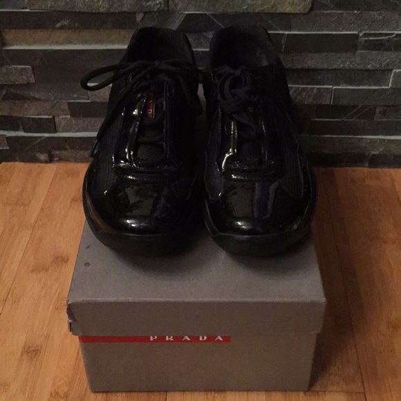 Authentic men’s Prada Blk patent leather sz 9 - Picture 1 of 8